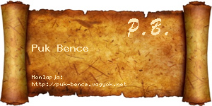 Puk Bence névjegykártya